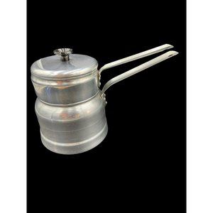 Comet The Popular Aluminum,2Qt Pot Kettle 1.5Qt Double Boiler insert & Lid